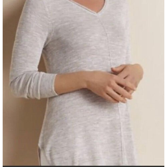 Soft Surroundings Linen Blend Tunic Sweater Asymmetric Beige Wheat Size large - Picture 1 of 9